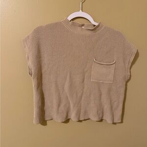 Cozy Tan Knit Women's Sweatshirt